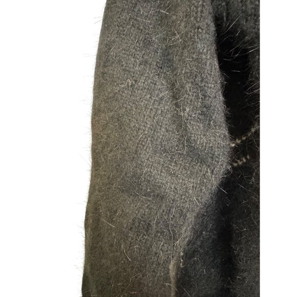 Vintage Rafaella Petites Womens Argyle Sweater M Black Red Wool Blend Angora Pul - Picture 5 of 5